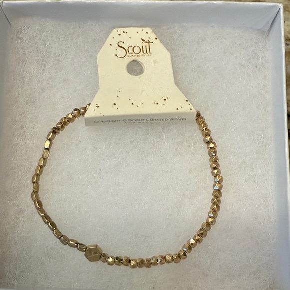 Scout Gold and Silver Beaded Stretch Bracelet Set of 4 NWT - Picture 2 of 5